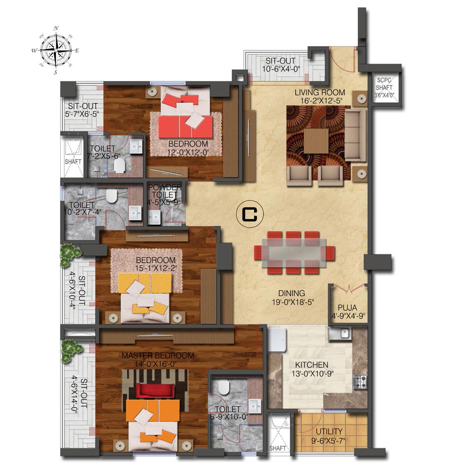 floor plan Level 4,7 & 11