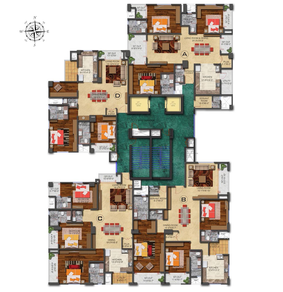 floor plan Level 4,7 & 11