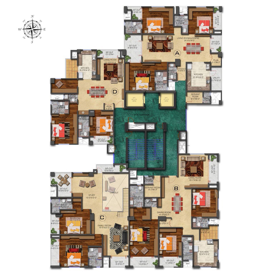 floor plan - Level 9